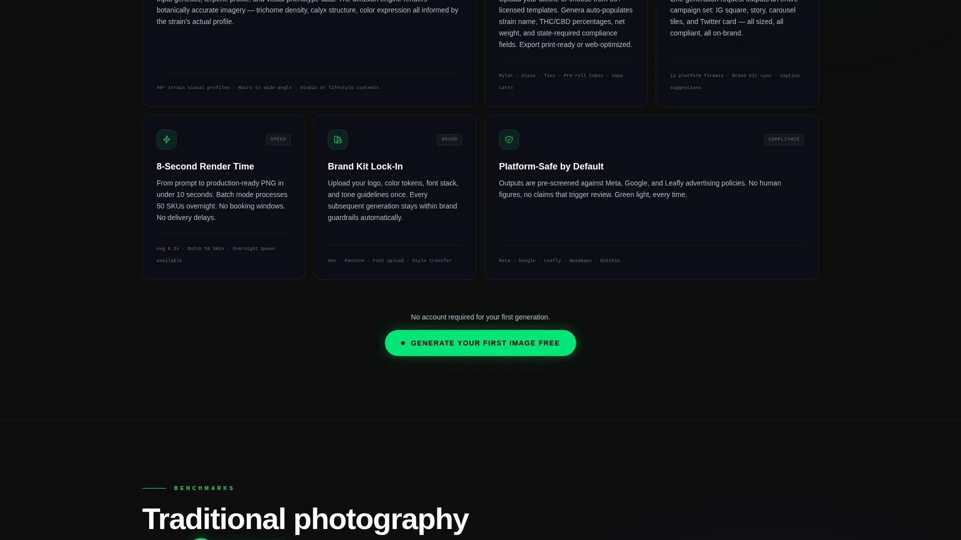 Cannabis AI Image Generator Landing Page Template