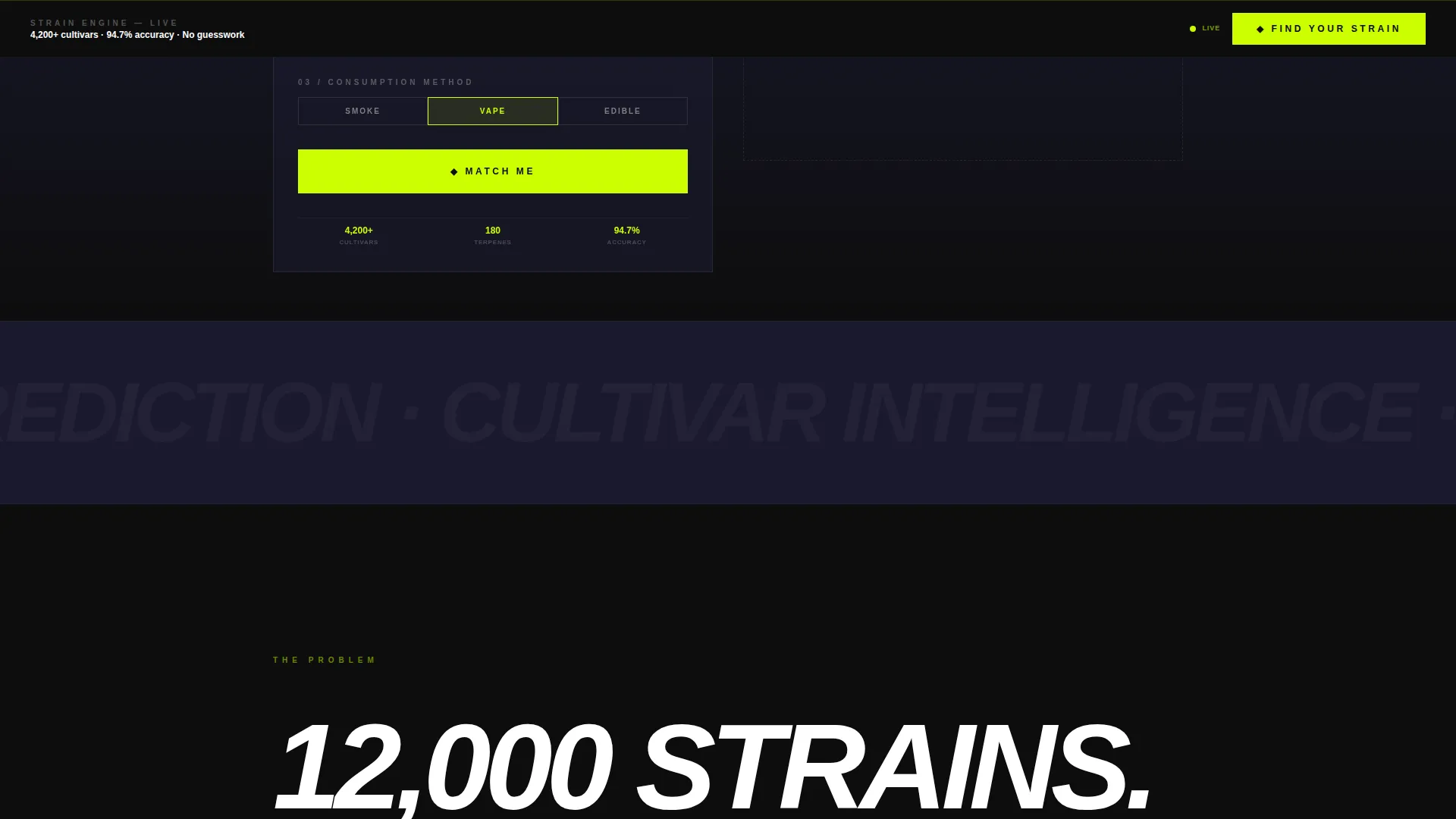 Cannabis AI Recommendation Landing Page Template