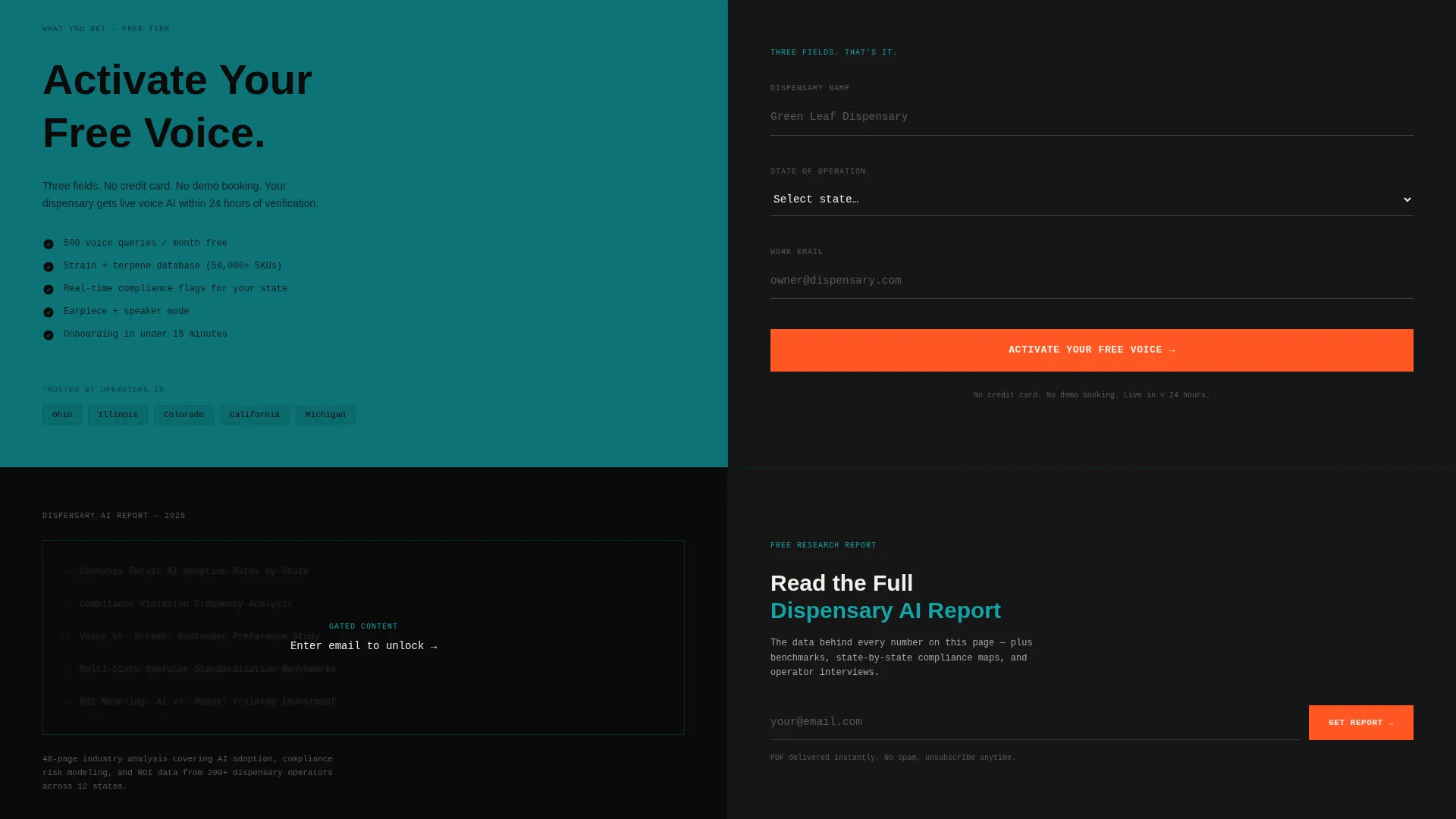 Cannabis AI Voice Assistant Landing Page Template