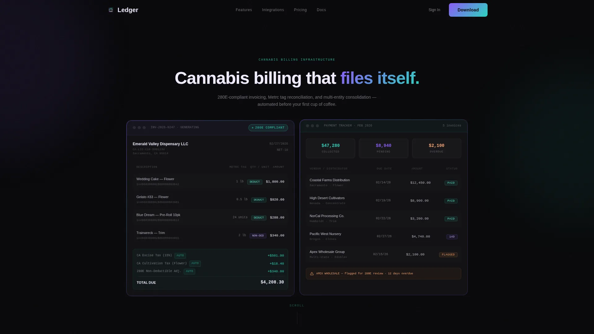 Cannabis Billing Landing Page Template