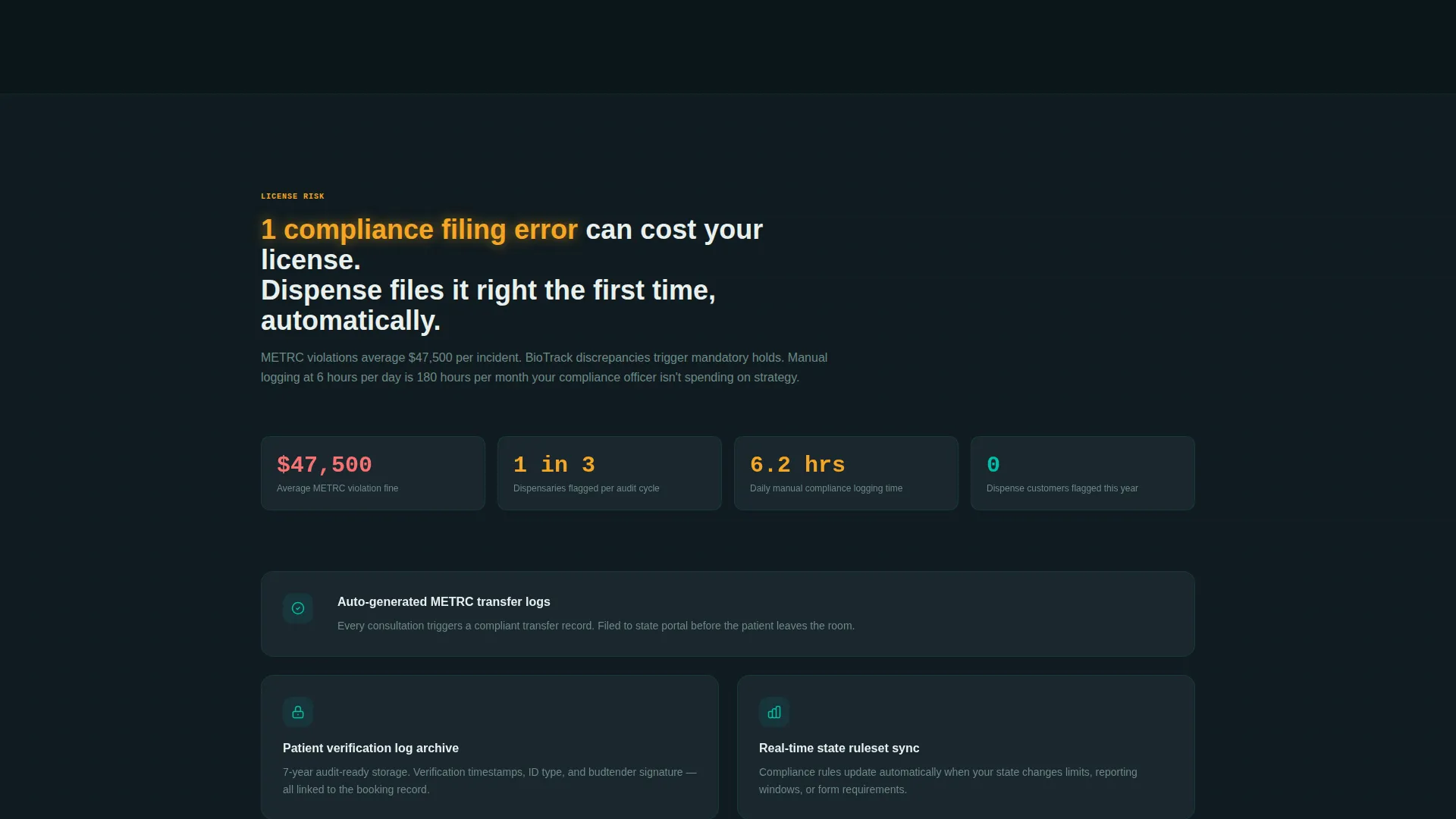 Cannabis Booking Software Landing Page Template