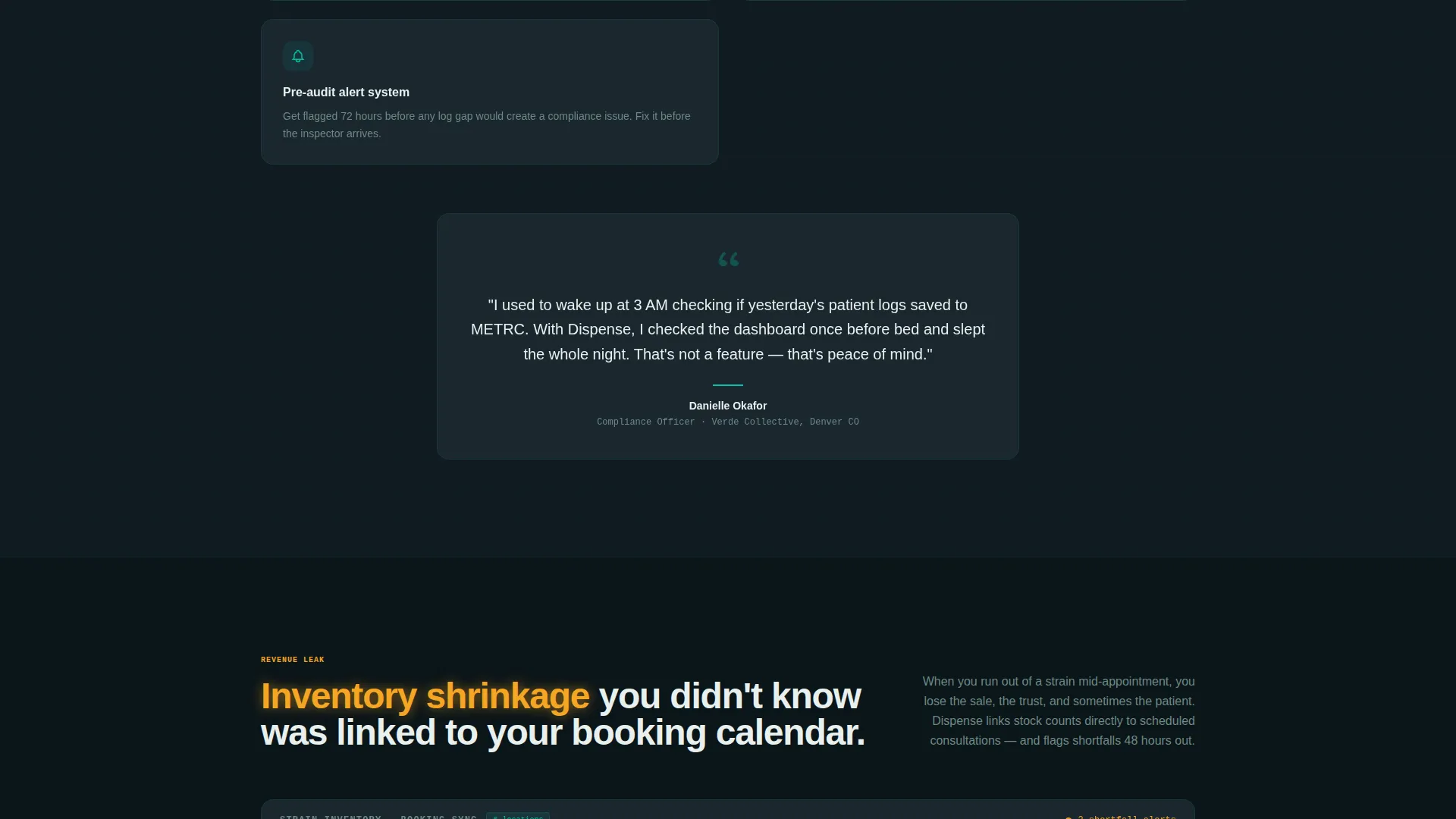 Cannabis Booking Software Landing Page Template