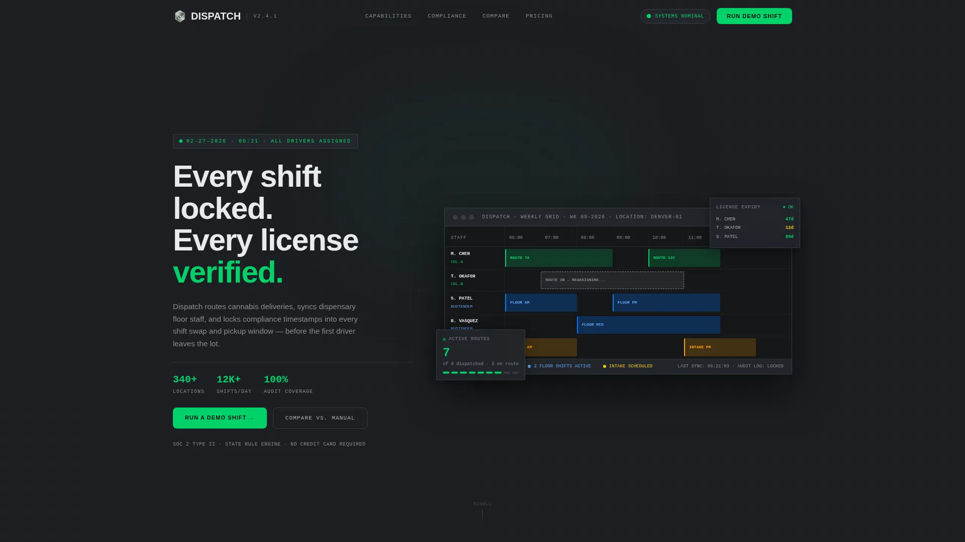 Cannabis Scheduling Landing Page Template