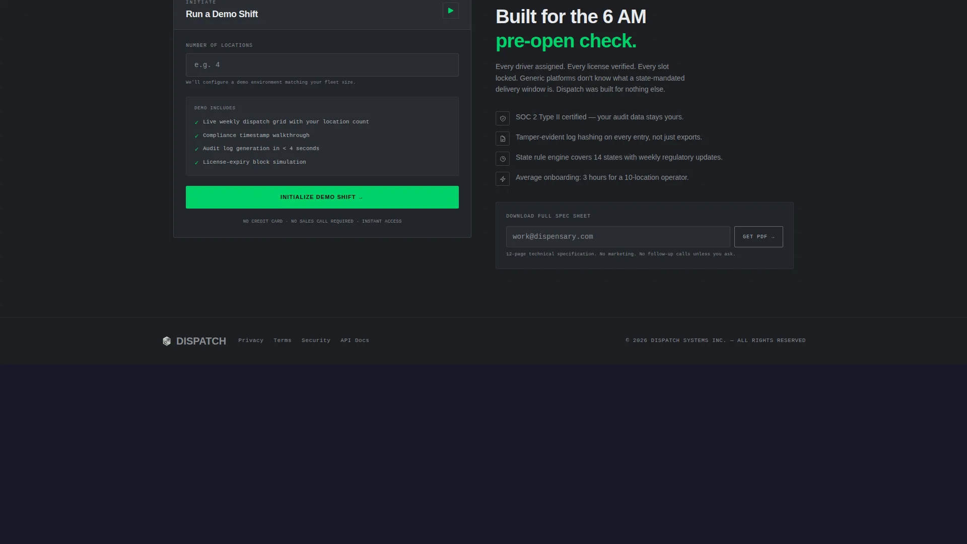 Cannabis Scheduling Landing Page Template