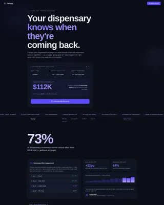Cannabis CRM Landing Page Template for Dispensaries