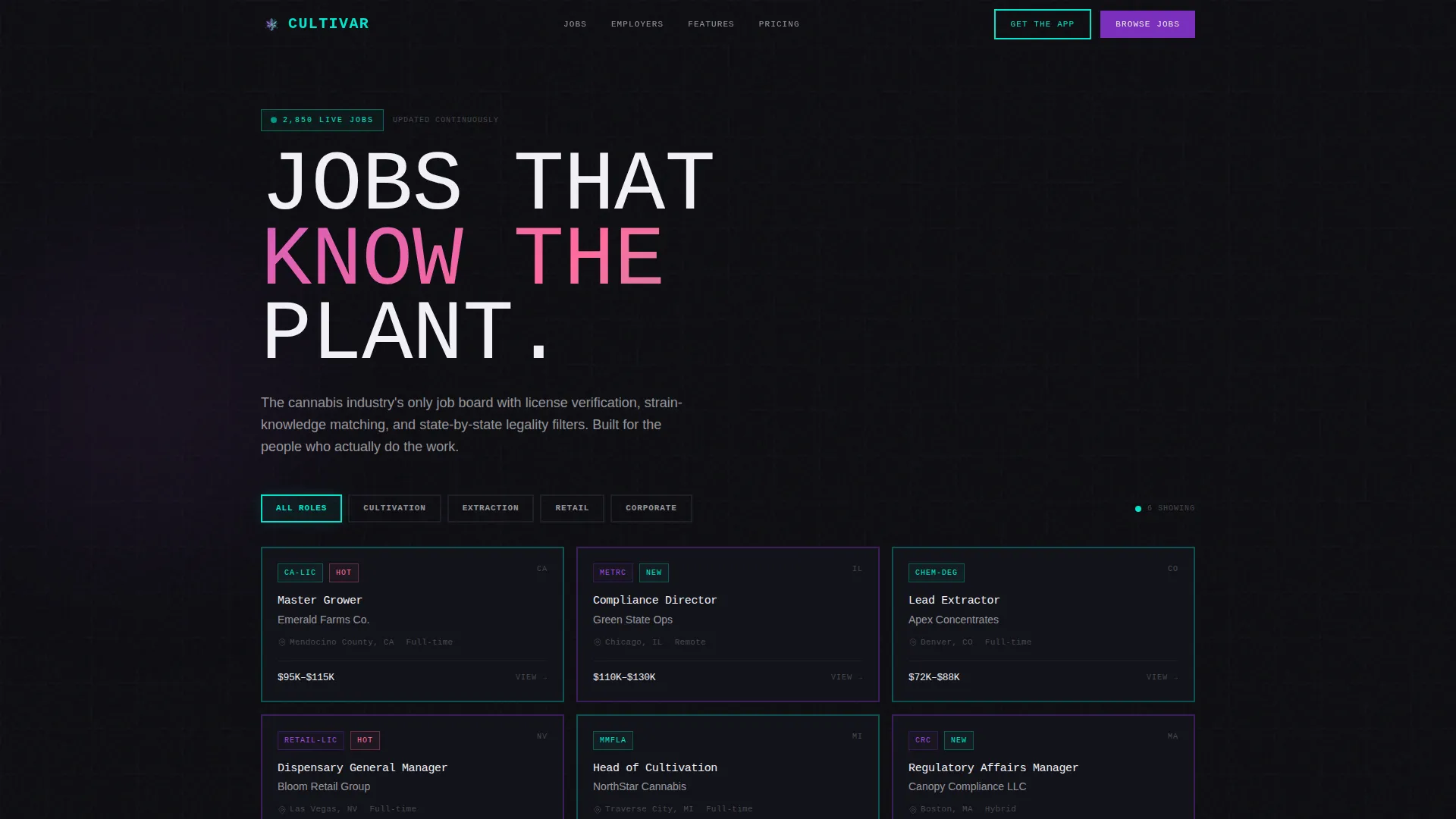 Cannabis Digital Presence Specialist Careers Website Template