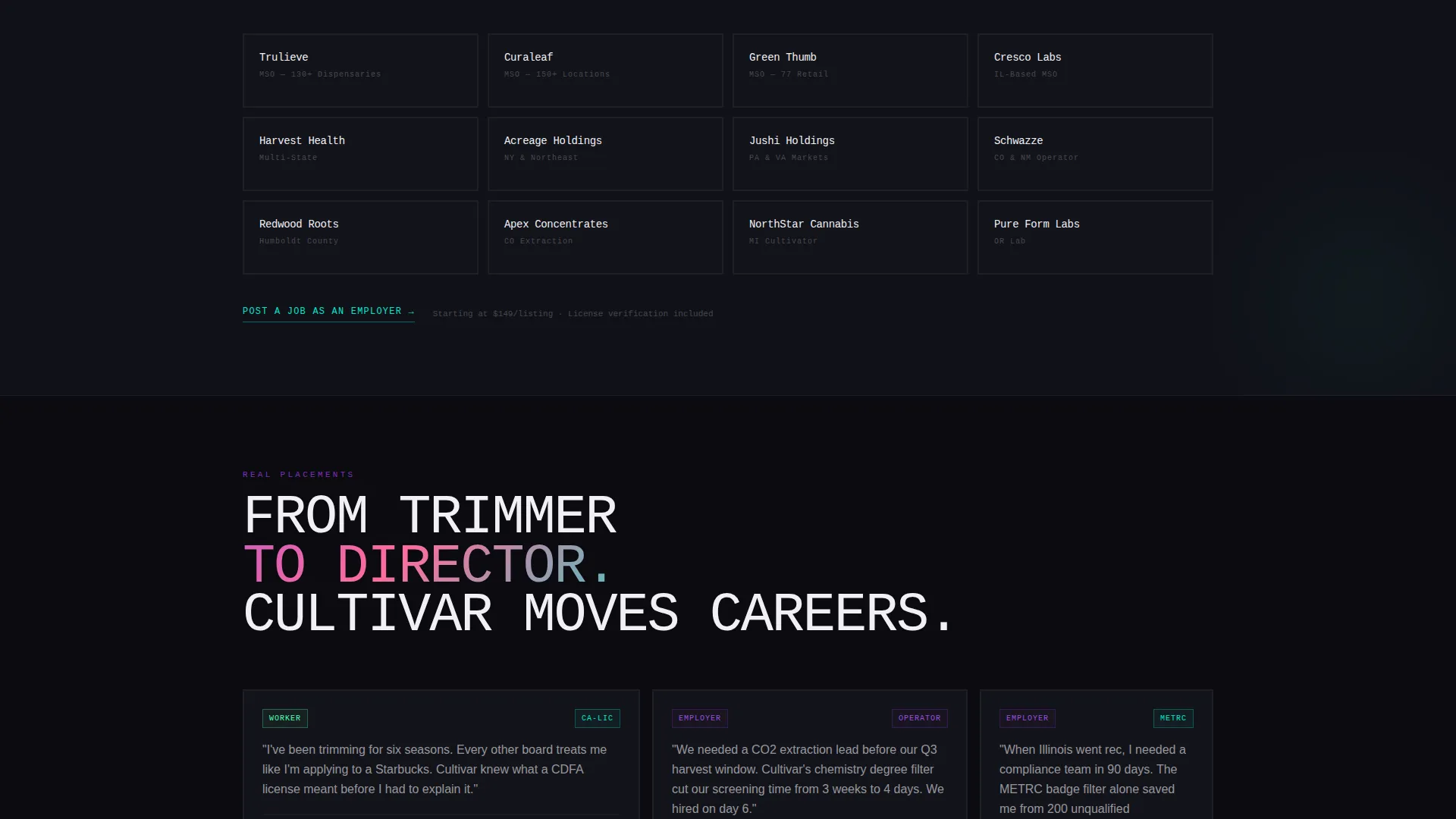 Cannabis Digital Presence Specialist Careers Website Template