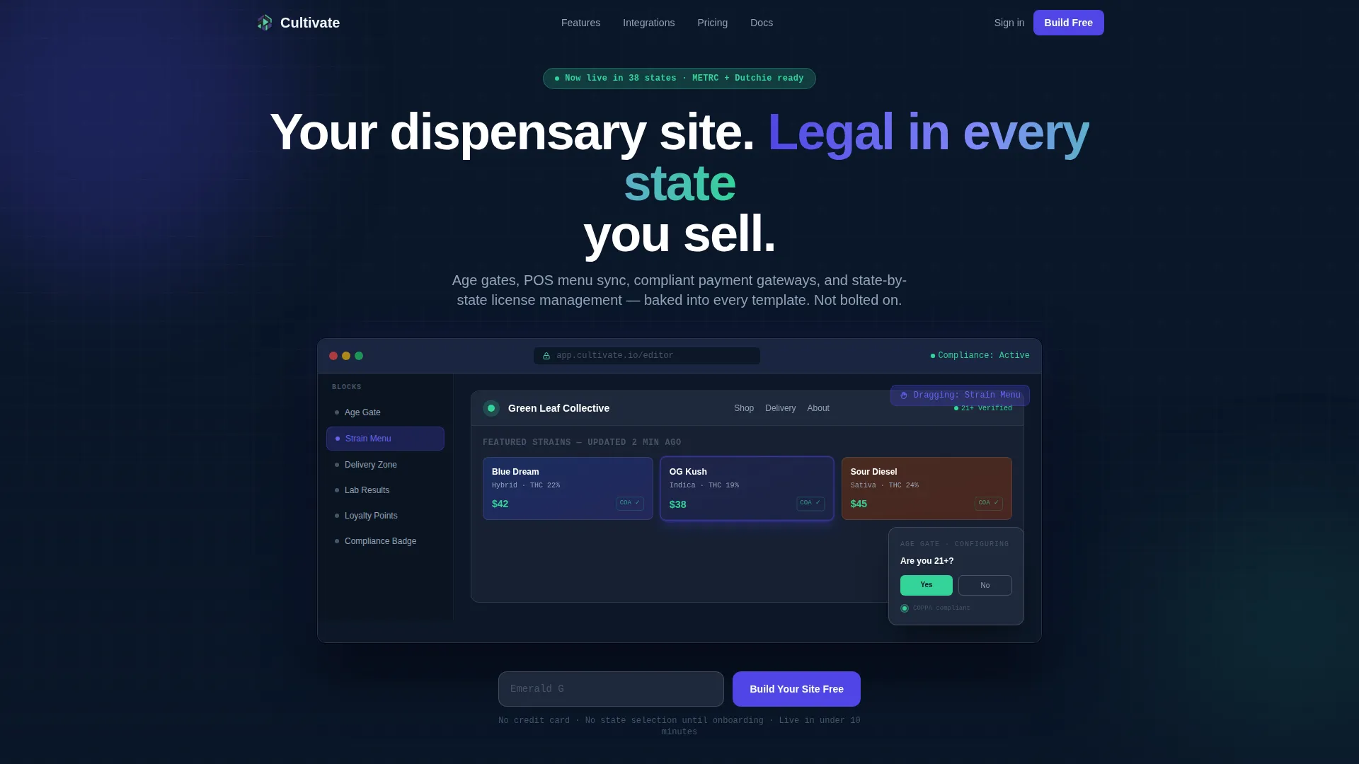 Cannabis Software & SaaS Professional Website Template