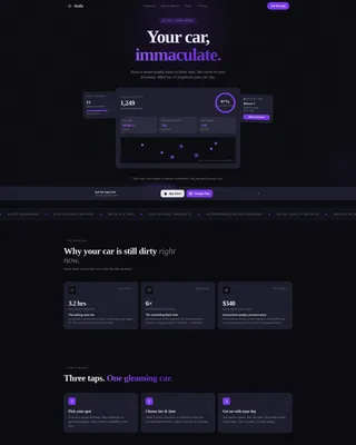 Car Wash Booking App Landing Page Template