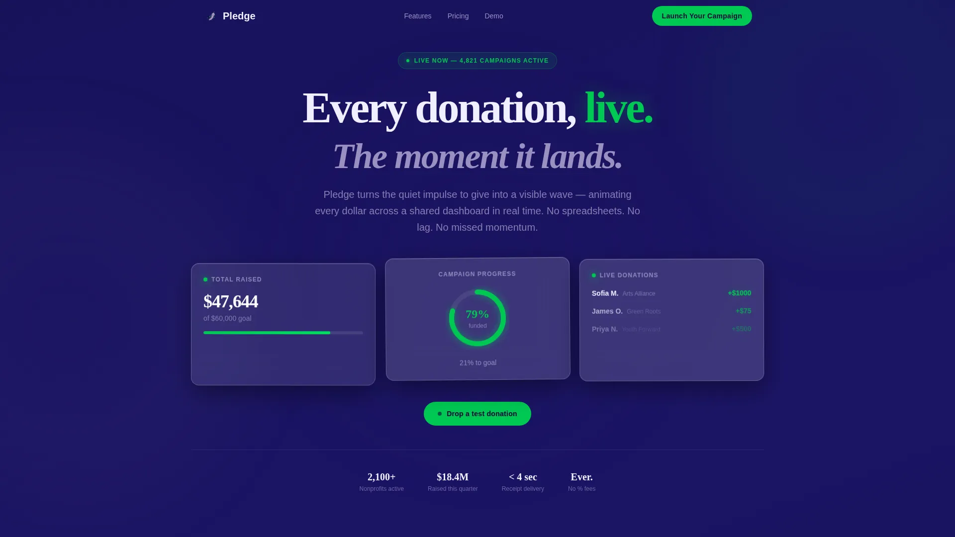 Dynamic Donation Landing Page Template