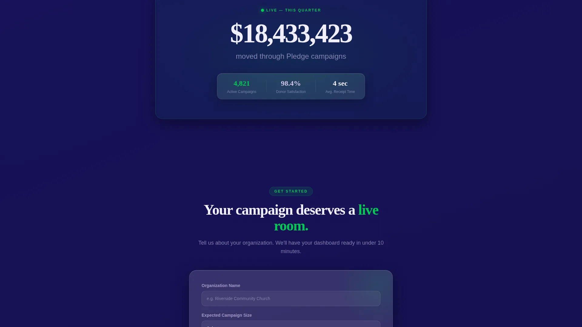 Dynamic Donation Landing Page Template