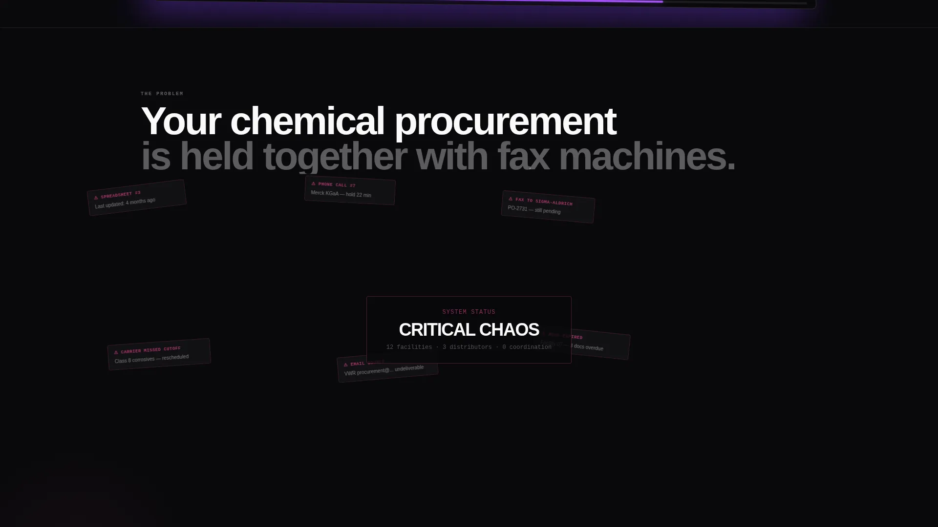 Chemical Booking System Landing Page Template
