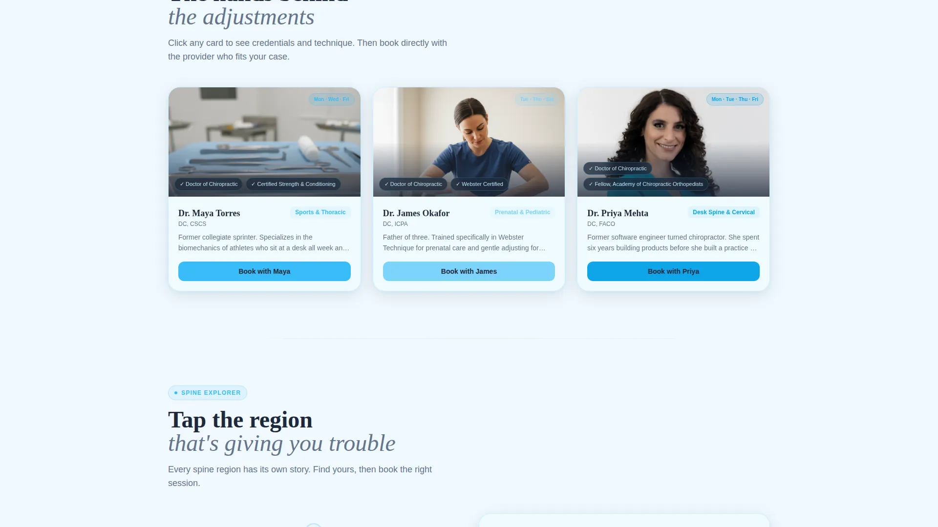 Modern Chiropractic Booking Landing Page Template