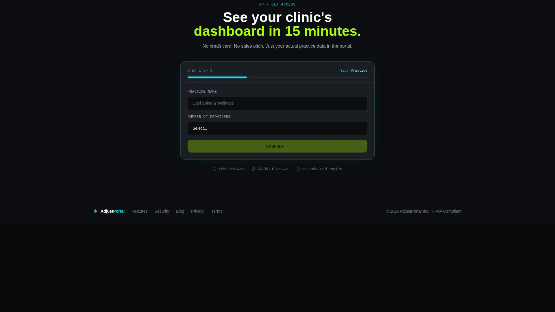 Chiropractic Client Portal Landing Page Template