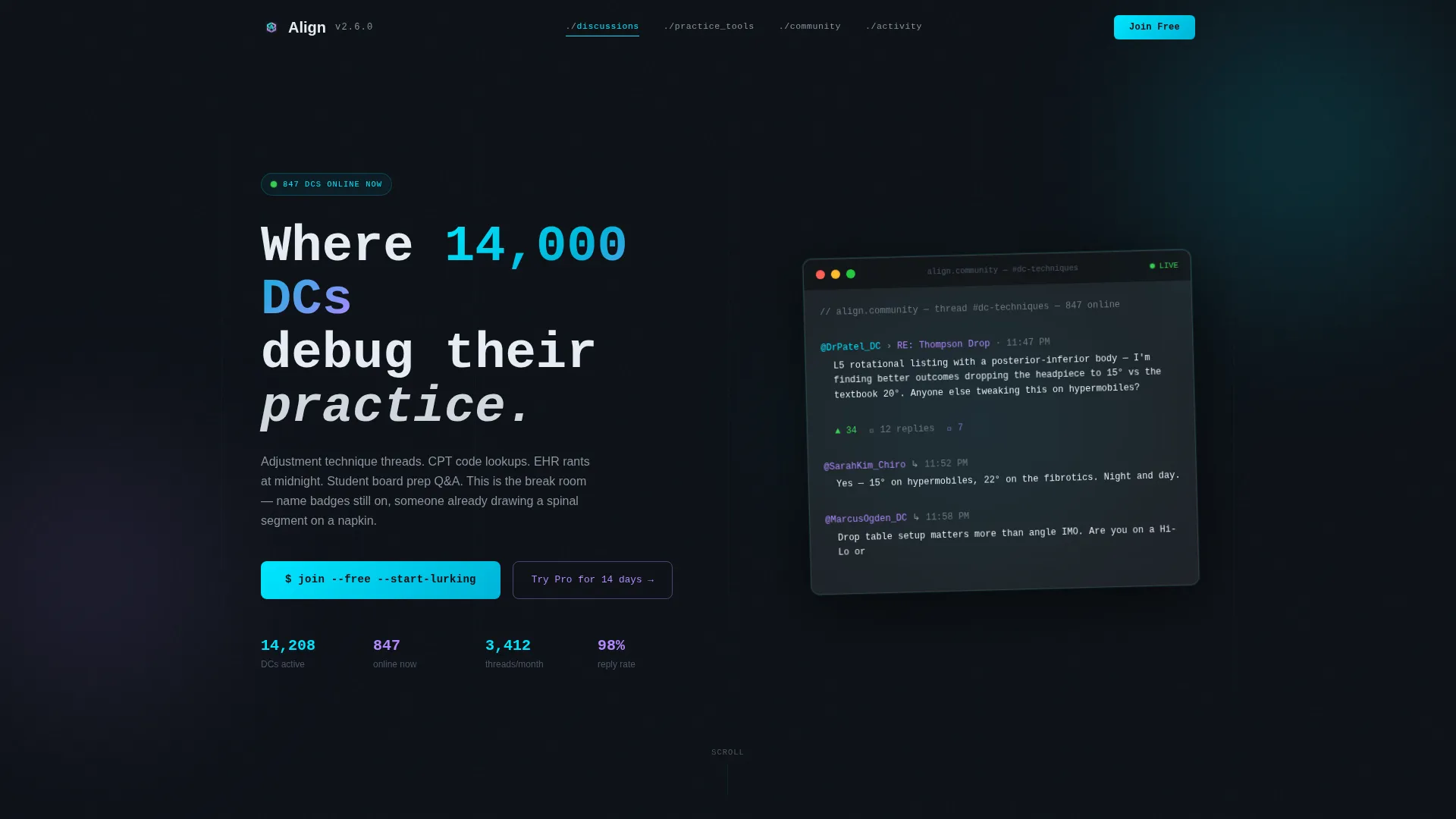 Chiropractic Community Forum Landing Page Template