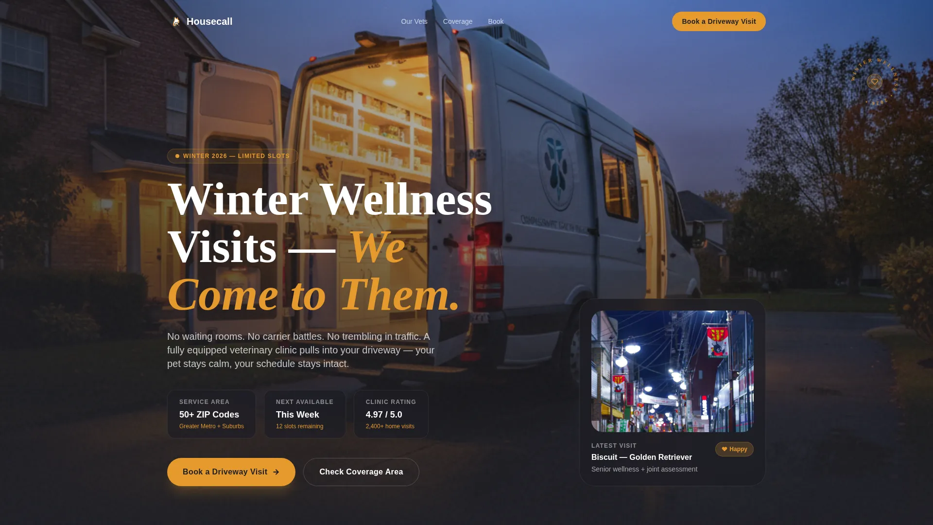 Licensed Mobile Veterinary Landing Page Template