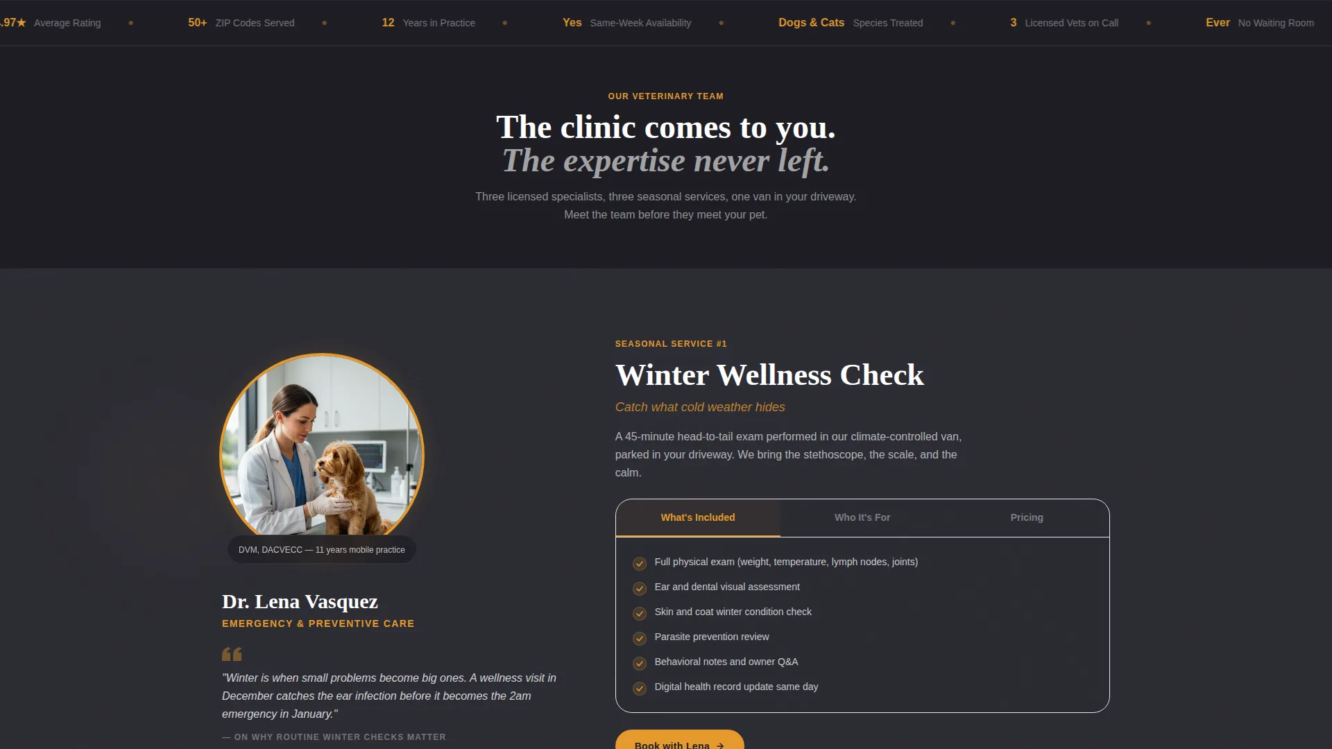 Licensed Mobile Veterinary Landing Page Template