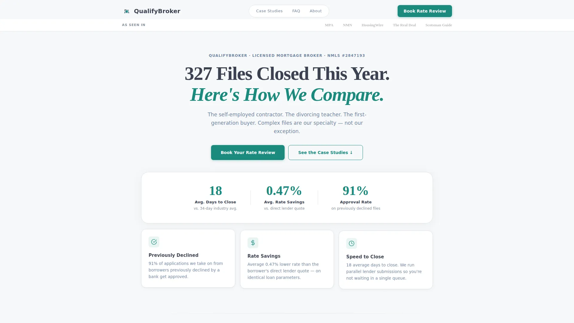 Mortgage Broker Comparison Table Landing Page
