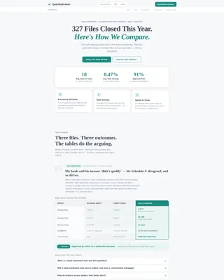 Mortgage Broker Comparison Table Landing Page