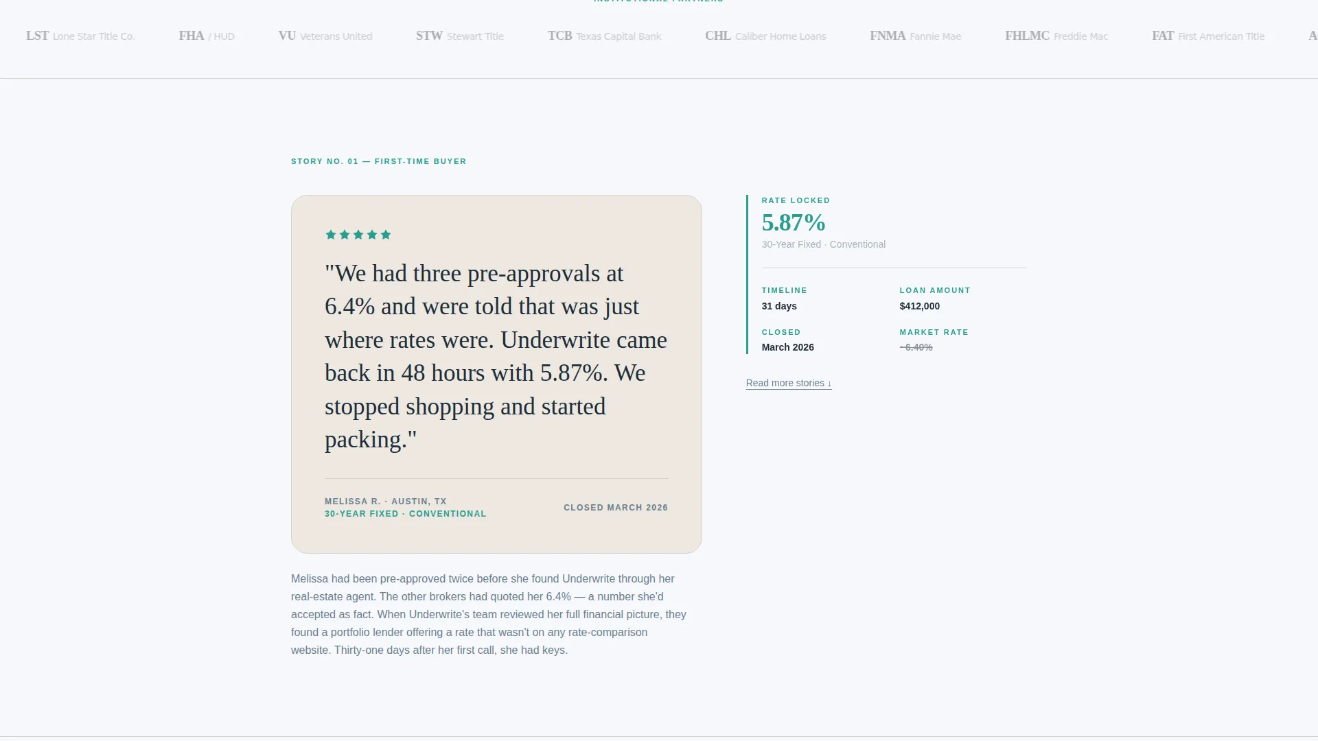 Mortgage Broker Testimonials Landing Page Template