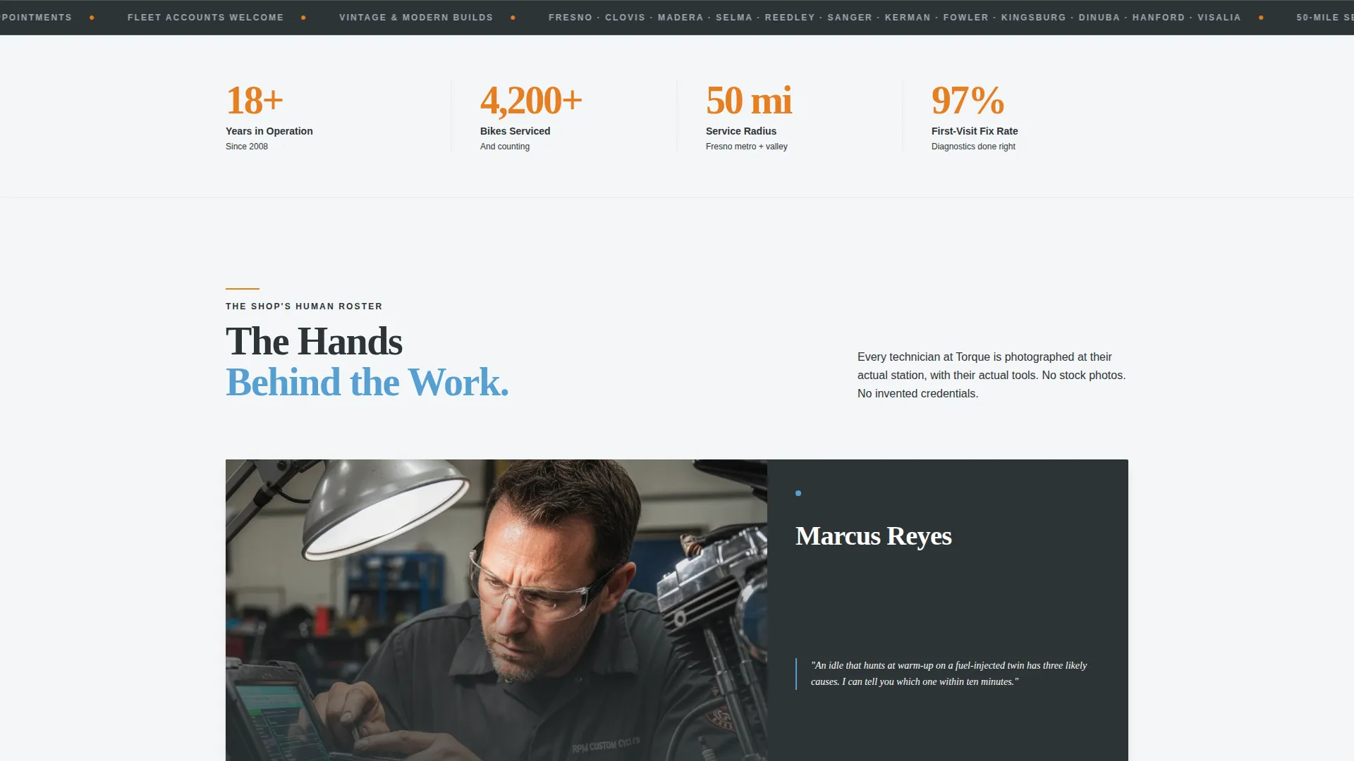 Motorcycle Mechanic Landing Page Template