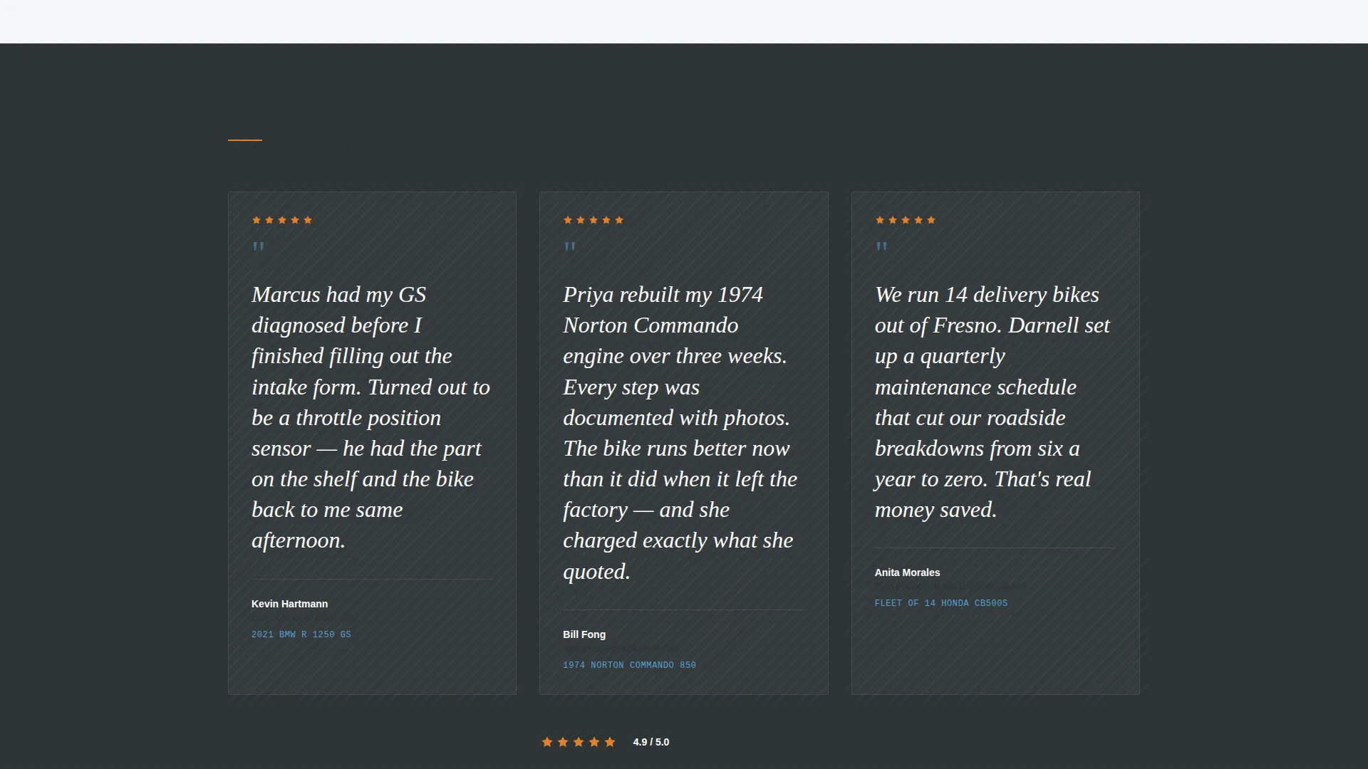 Motorcycle Mechanic Landing Page Template