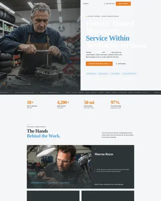 Motorcycle Mechanic Landing Page Template