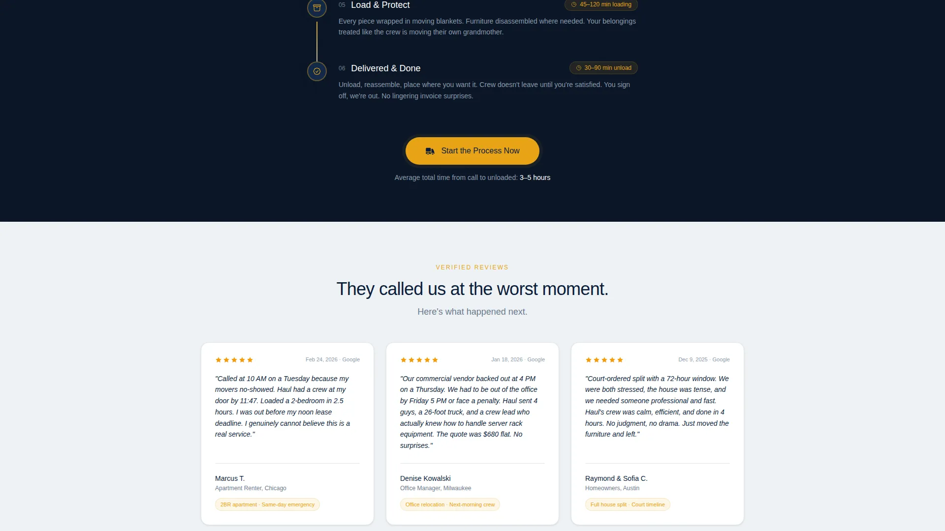 Emergency Moving Landing Page Template