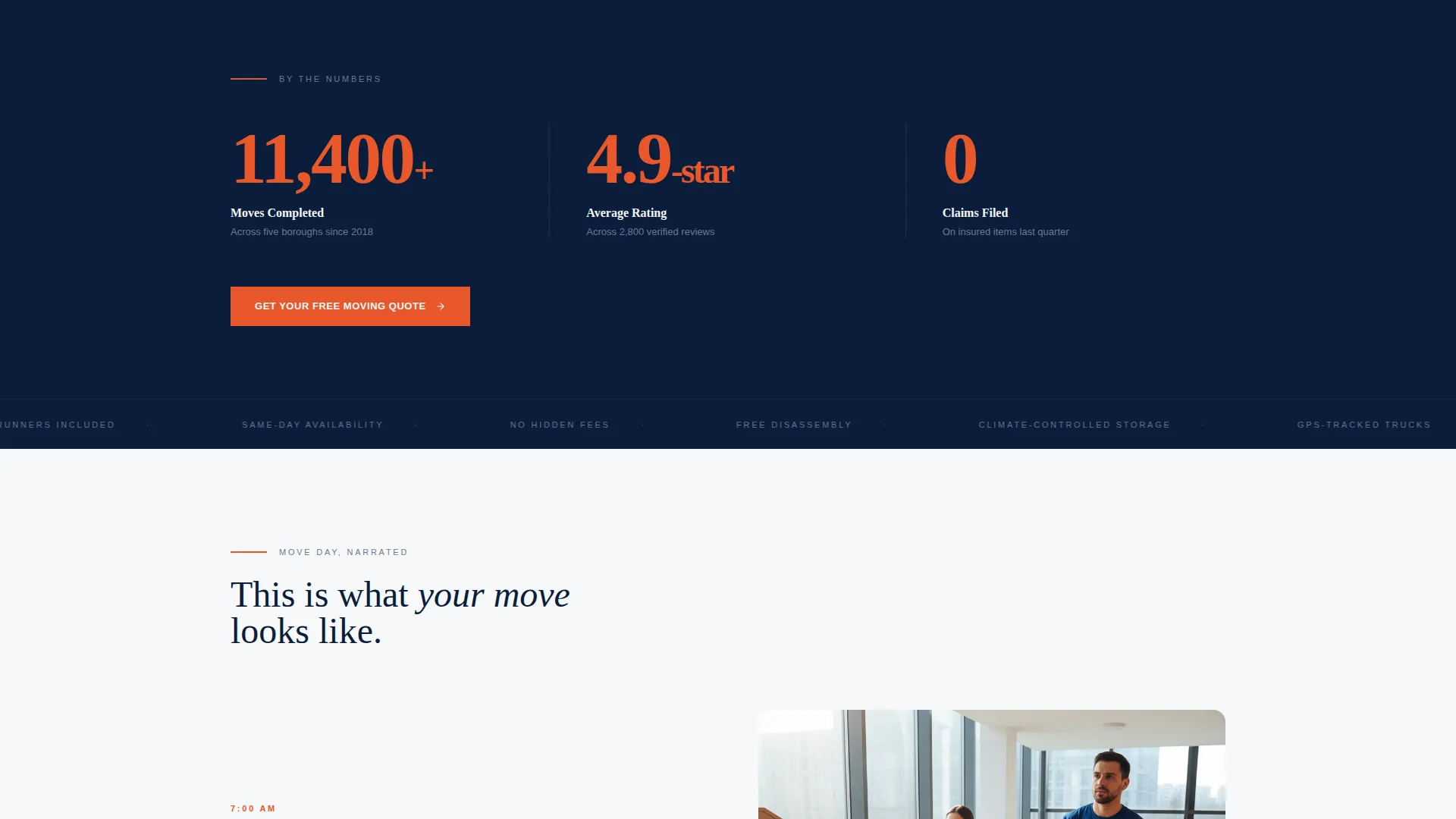 Rapid Specialty Moving Landing Page Template