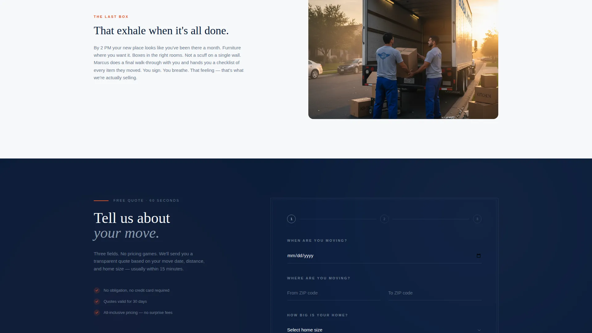 Rapid Specialty Moving Landing Page Template