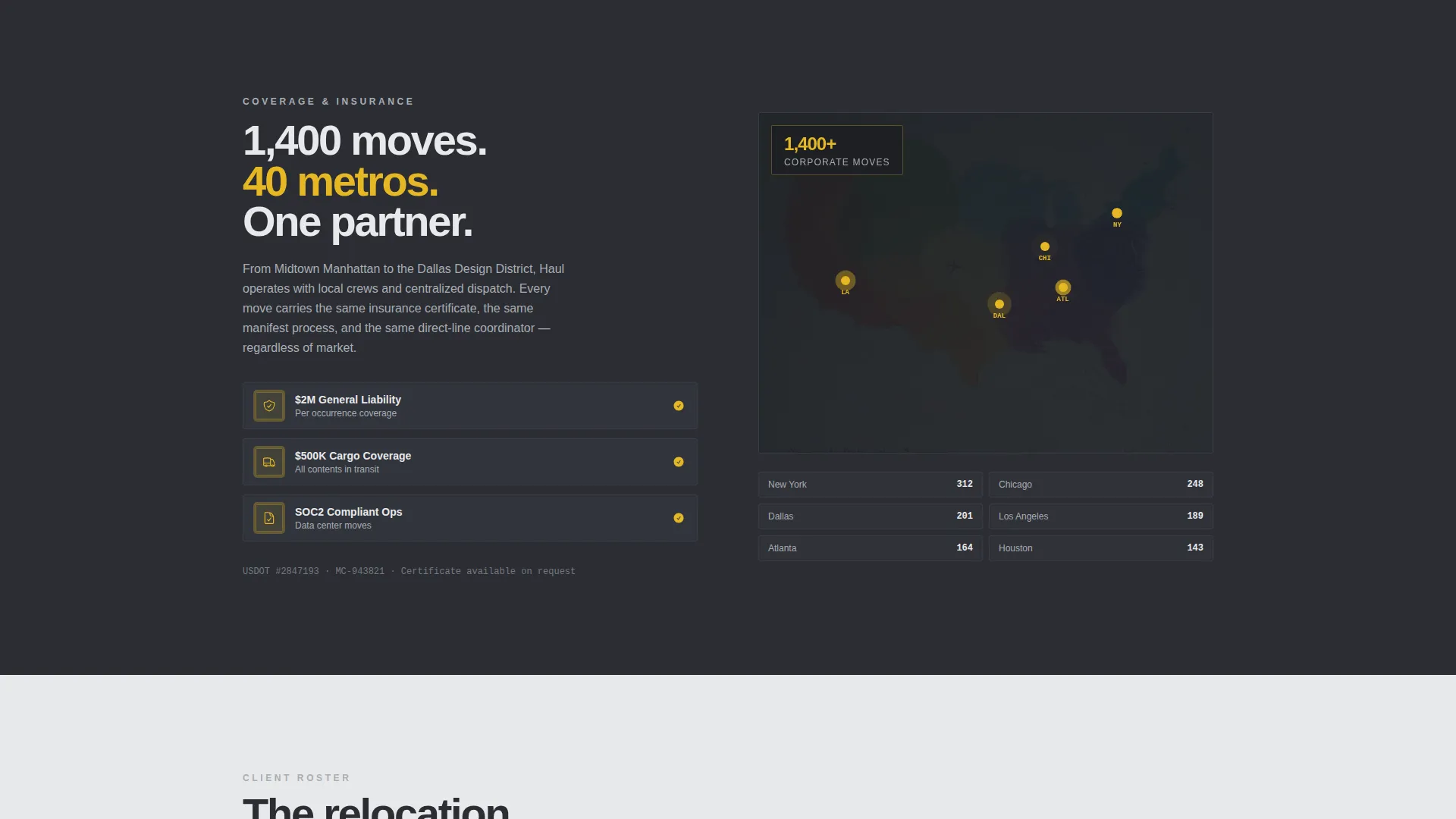 Corporate Moving Landing Page Template for B2B Movers
