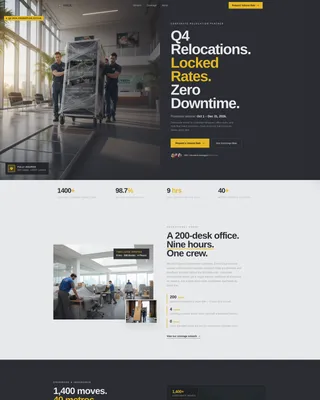 Corporate Moving Landing Page Template for B2B Movers