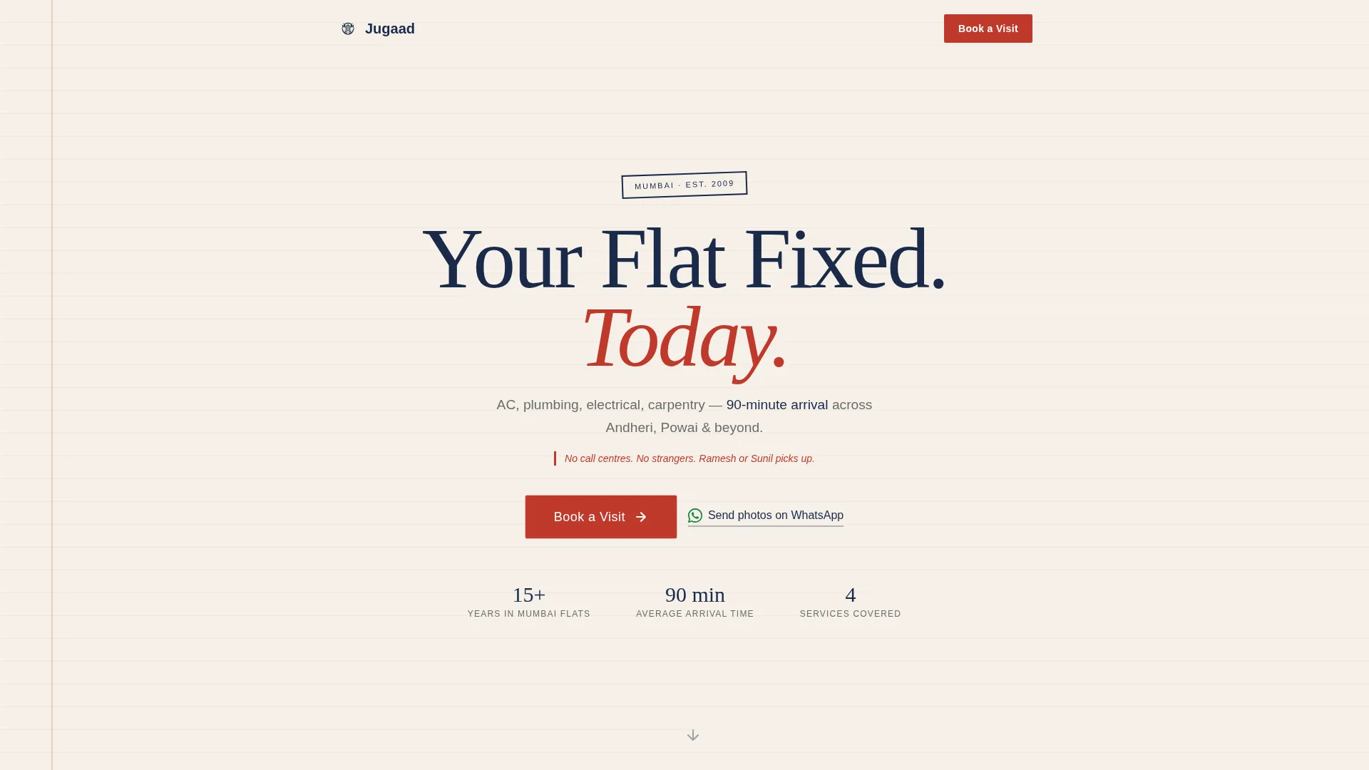 Handyman Landing Page Template for Local Services