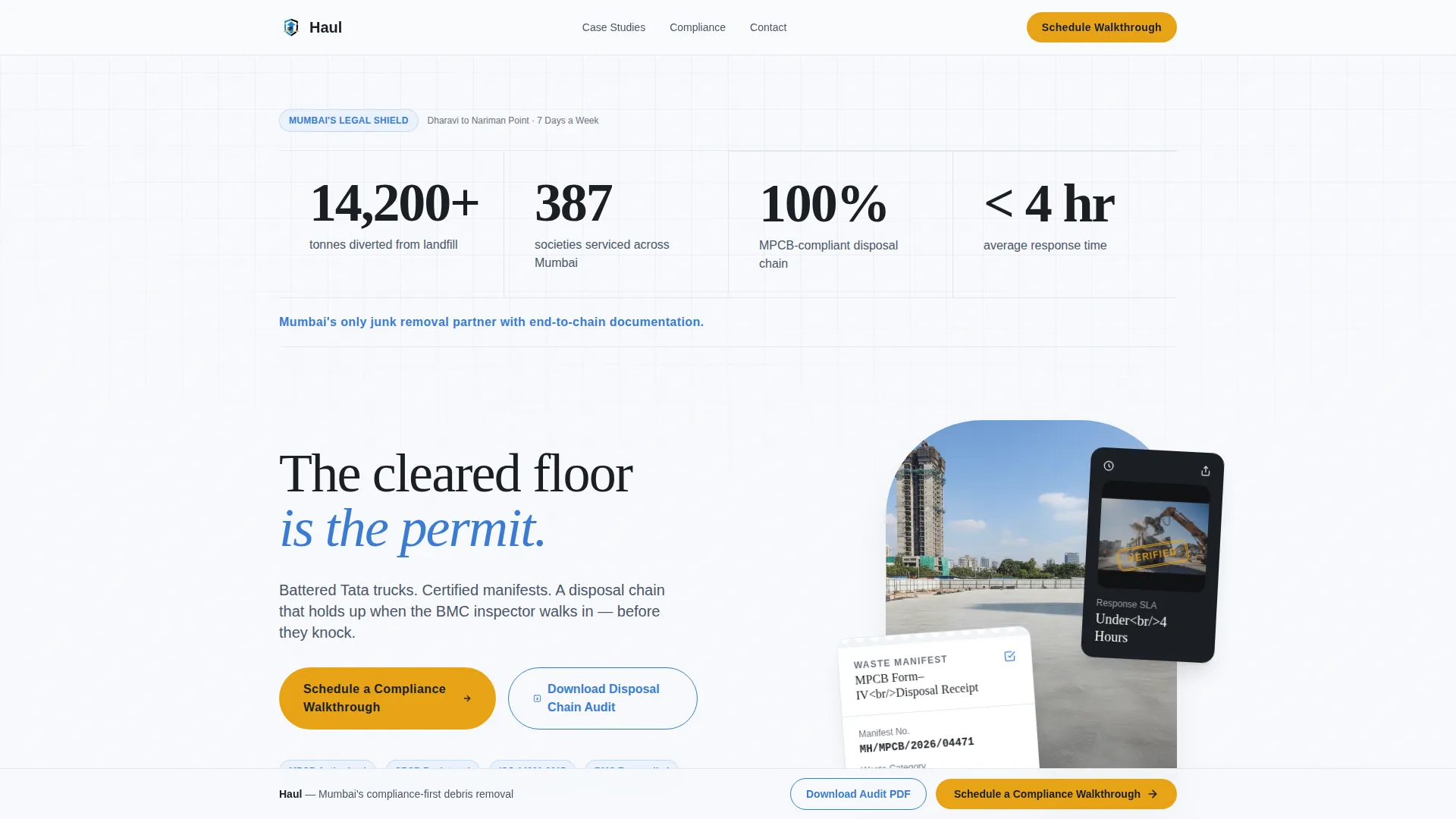 Junk Removal Landing Page Template for Mumbai B2B