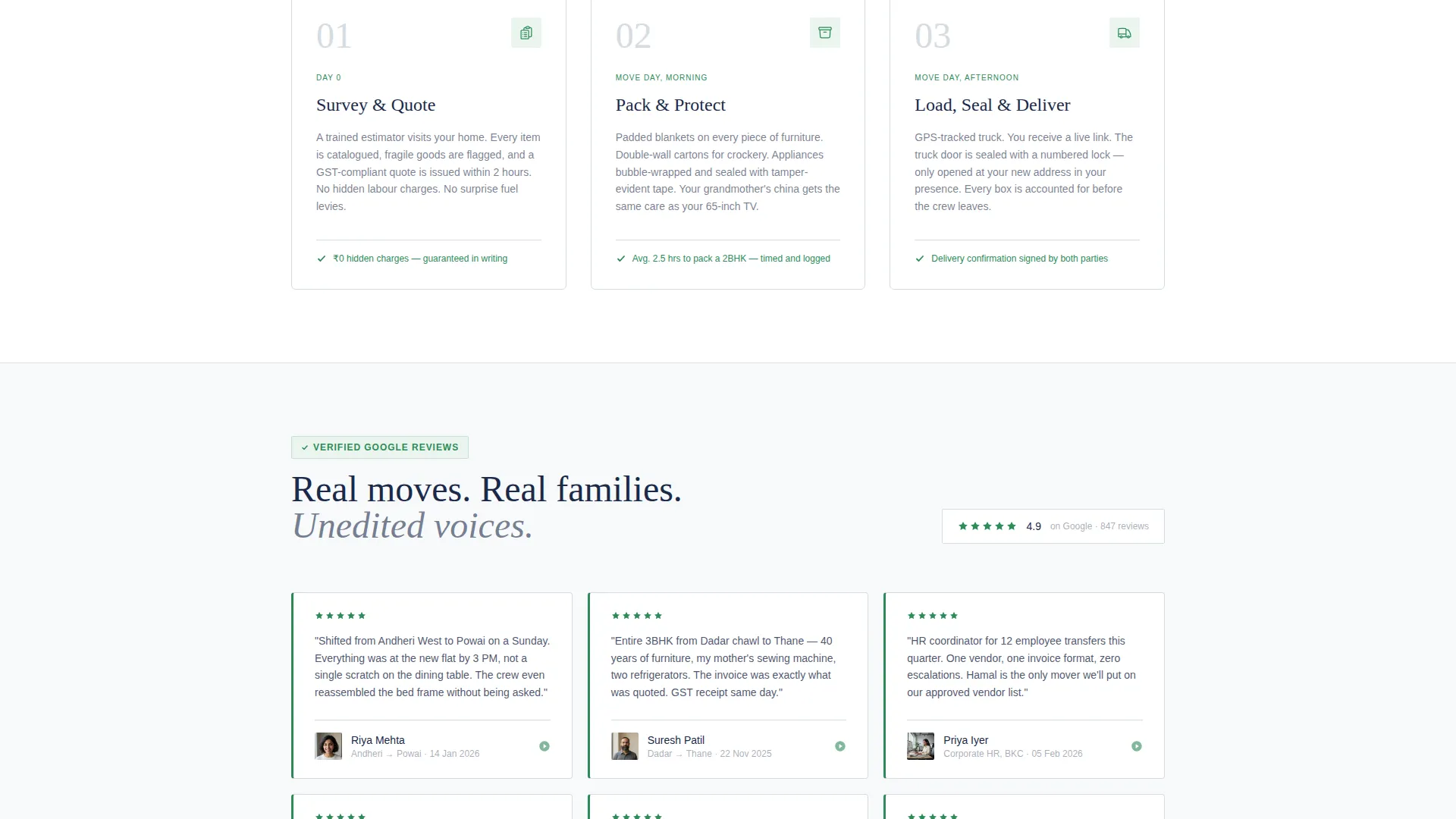 Mumbai Moving Company Landing Page Template