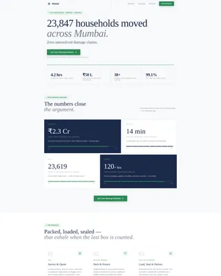 Mumbai Moving Company Landing Page Template