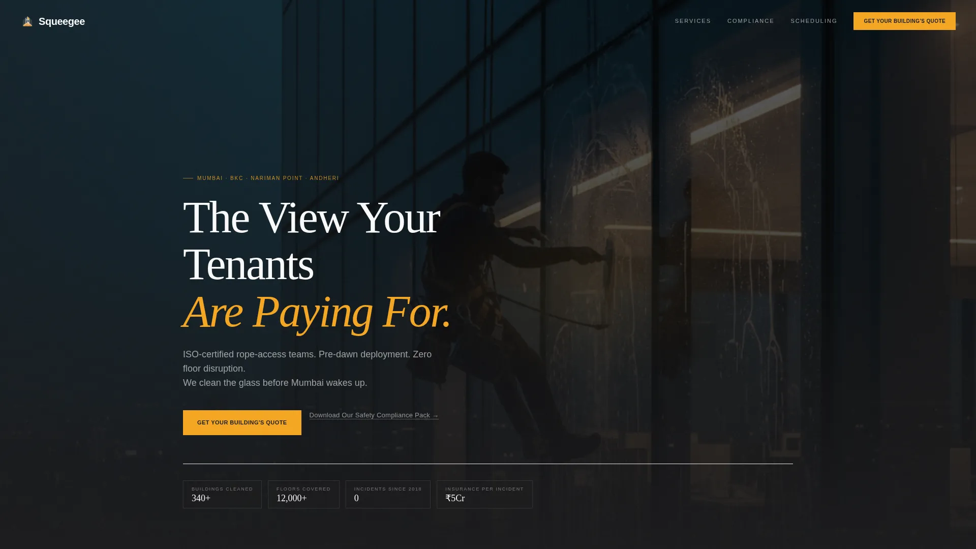 Elite Highrise Window Cleaning Landing Page Template