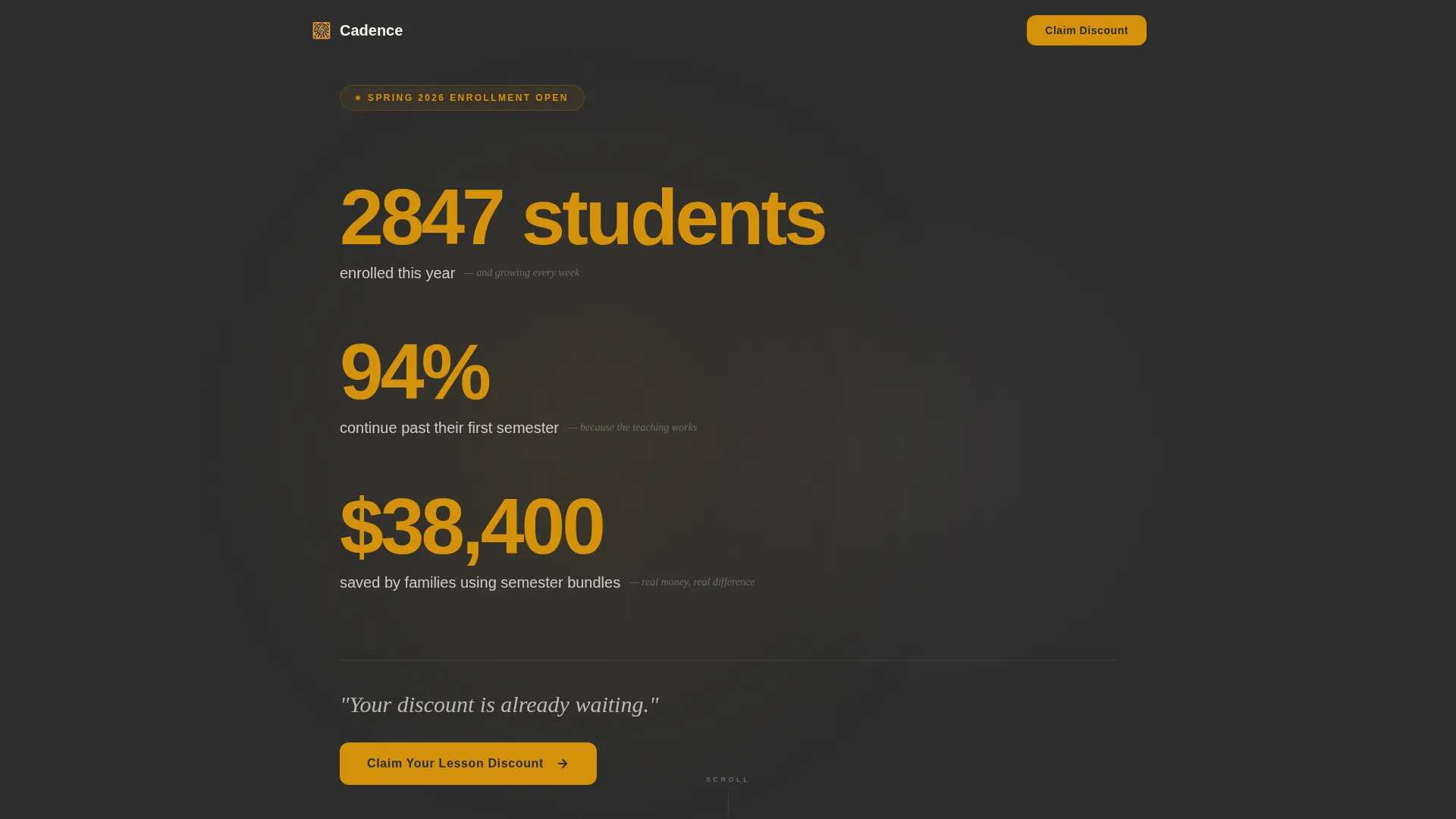 Music School Marketing Professional Website Template