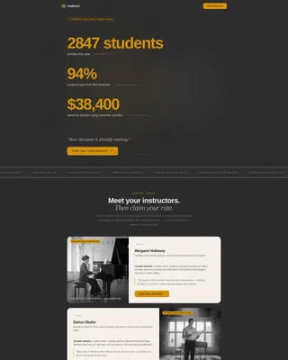 Music School Marketing Professional Website Template