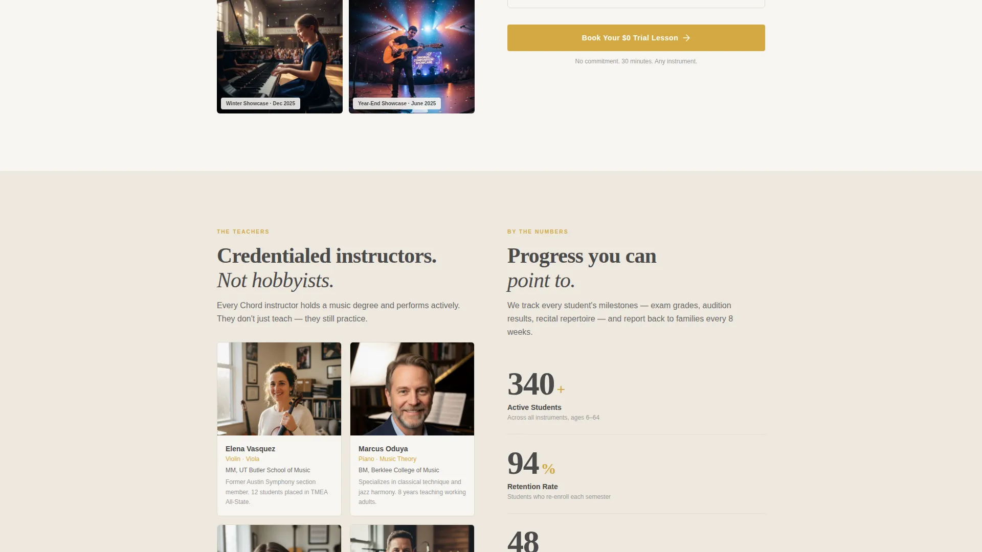 Complete Music School Marketing Appointment Booking Website Template