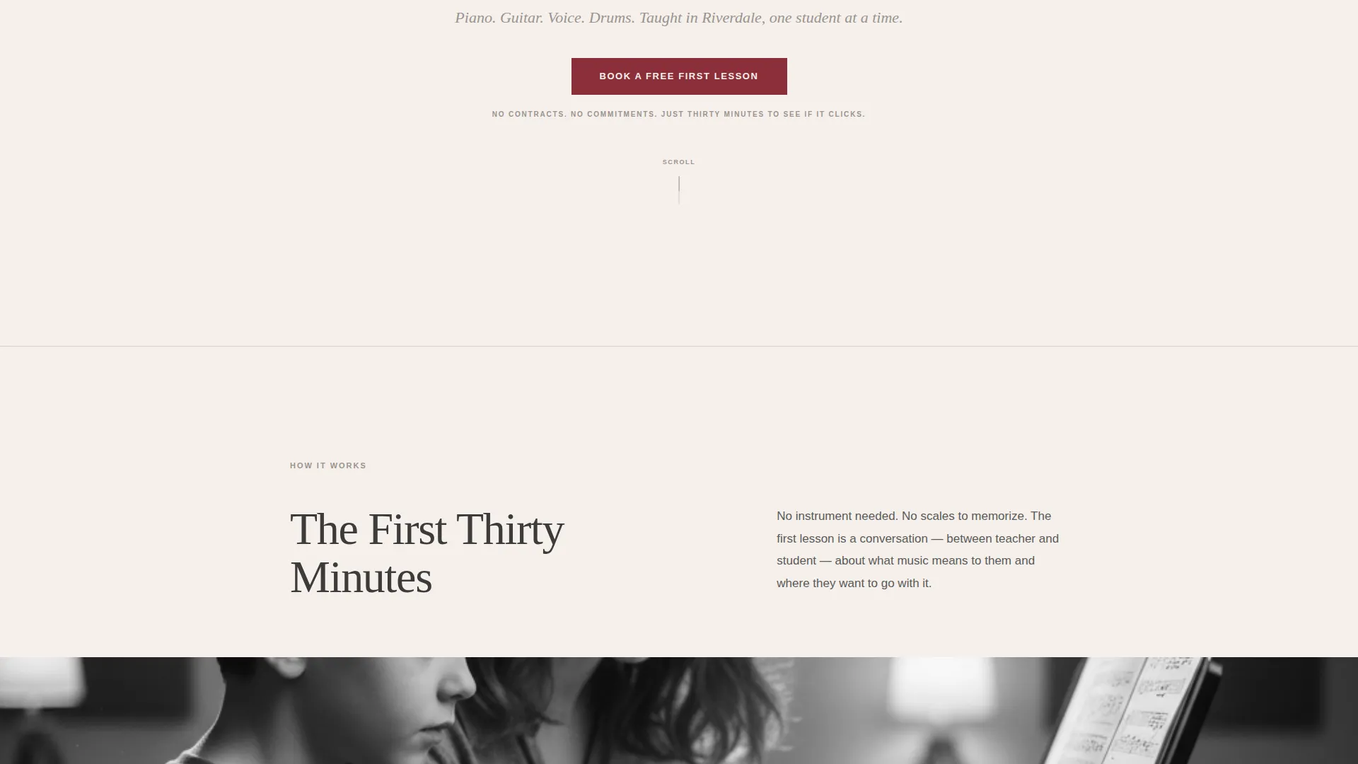 Advanced Music School Marketing Appointment Booking Website Template