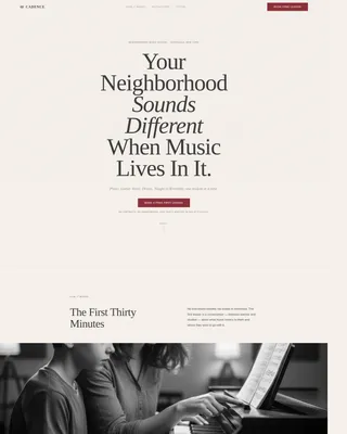 Advanced Music School Marketing Appointment Booking Website Template