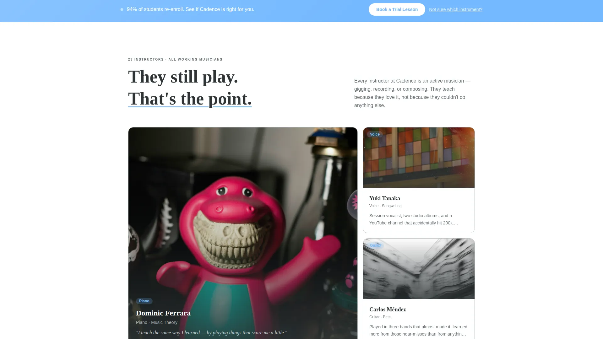 Music School Marketing FAQ & Common Questions Website Template
