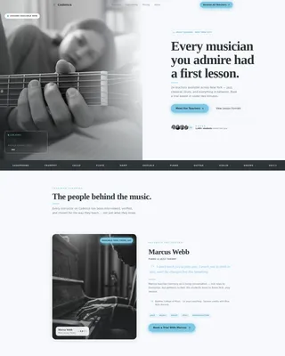 Editorial Music Teacher Landing Page Template