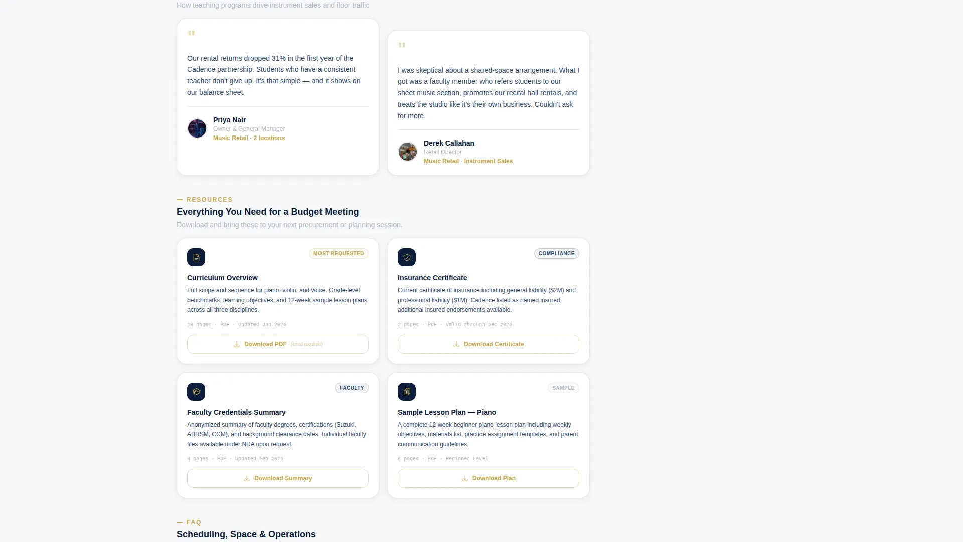 Music Teacher Landing Page Template for Partnerships