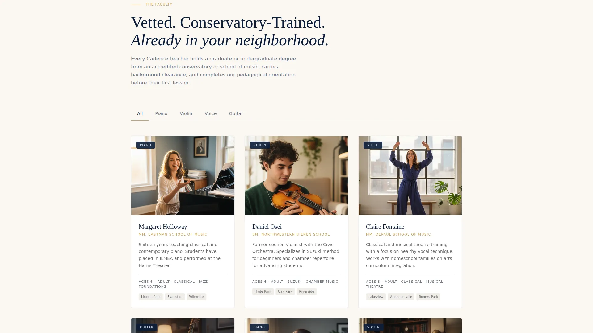 Expert Music Instruction Landing Page Template