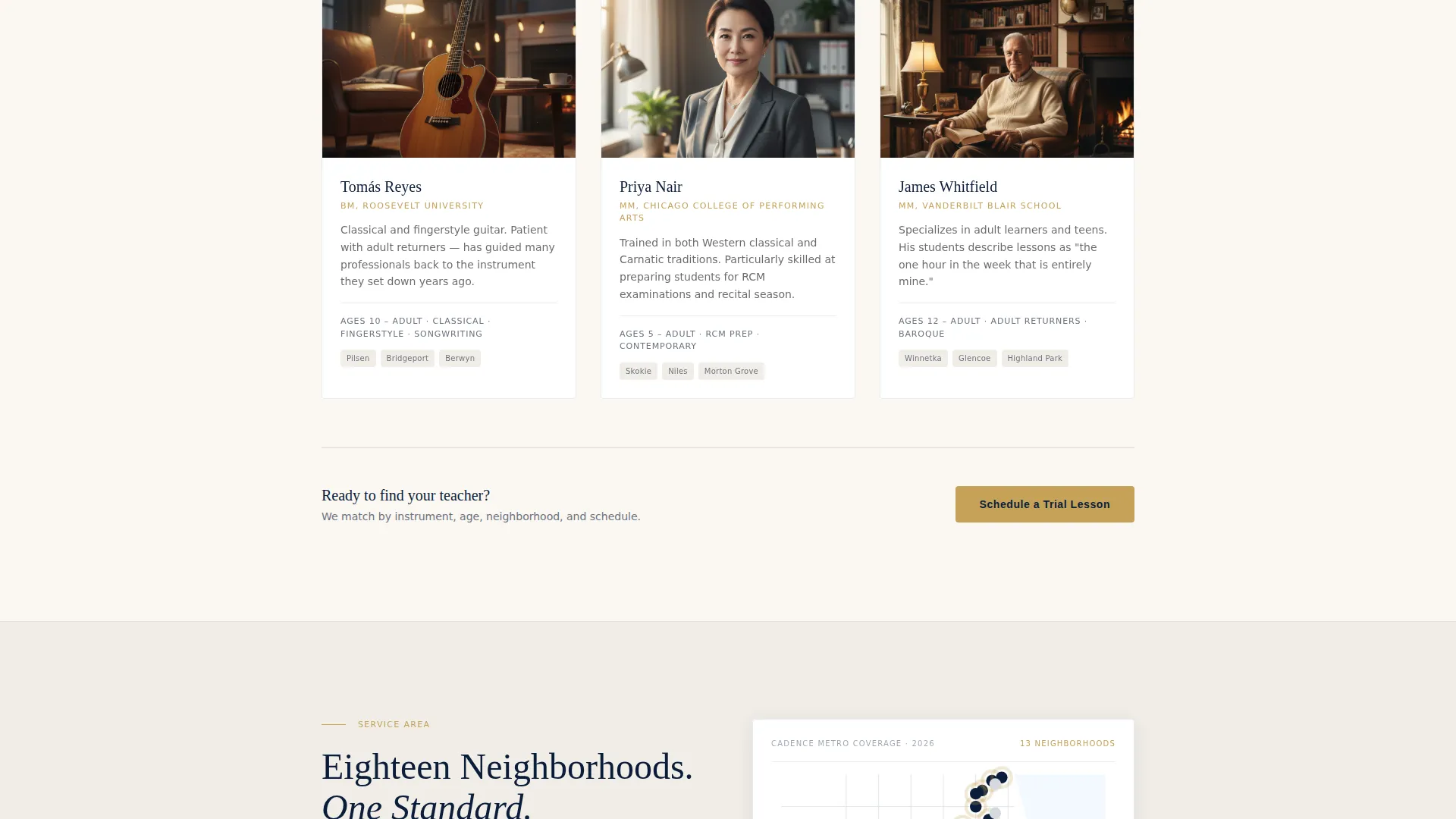 Expert Music Instruction Landing Page Template