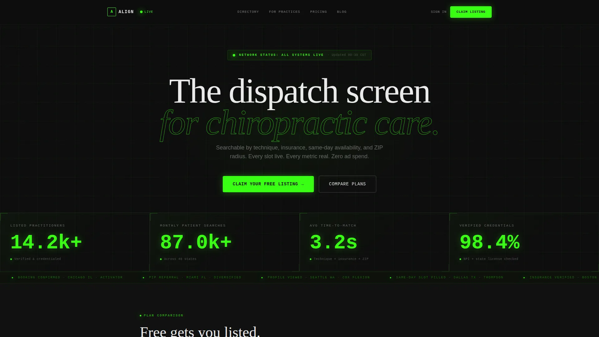 Chiropractic Directory Listing Landing Page Template