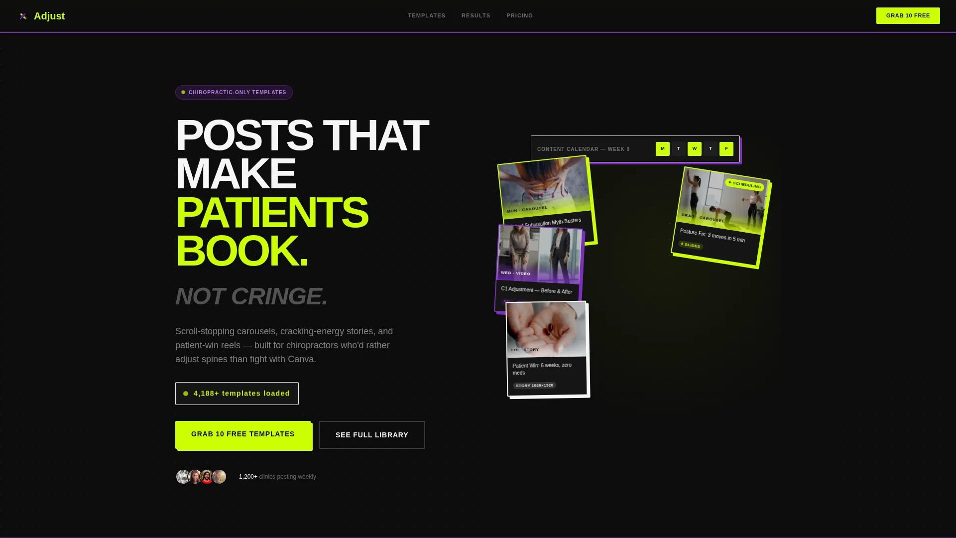 Bold Chiropractic Social Media Landing Page Template