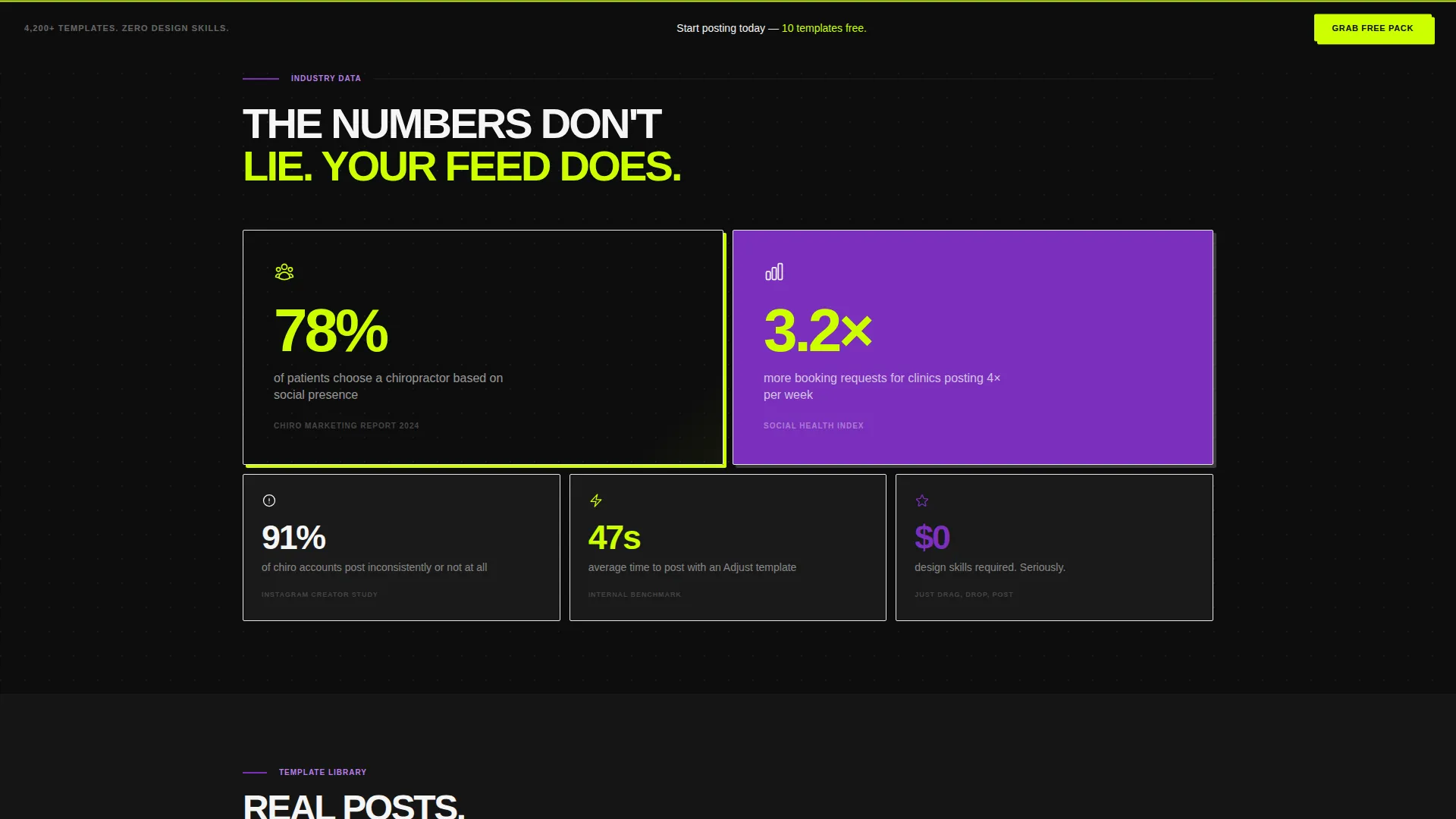 Bold Chiropractic Social Media Landing Page Template